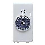 Gewiss Interruttore Bipolare 250V AC, 10Ax, con Chiave, Simbolo 0/I, 1 Modulo, System White