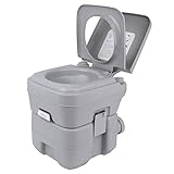 Samger 20L WC da Chimico Campeggio Toilette Portatile con Coperchio WC Staccabile Gabinetto Bagni Chimici capacità di Carico Massima 130KG WC Chimico Portatile per Casa, Camper