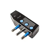 Poly Pool PP0414.1X SALVASPAZIO Spina Italiana Grande 16A con Spinotti Orientabili Uscita Cavo 90° Nero