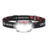 GRIFEMA Torcia Frontale LED Ricaricabile, 8 Modalità di Illuminazione con Sensore di Movimento, Batteria da 1200mAh, Angolo Regolabile, Leggera e Compatta, Ideale per Corsa, Trekking, Campeggio
