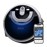 ZACO W450 Robot lavapavimenti con App e Alexa, navigazione intelligente, Serbatoi separati per l'acqua pulita e sporca, 80min di pulizia a umido, Lavapavimenti robot per parquet e pavimenti duri