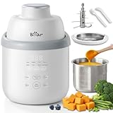 Bear Preparatore di pappe per bambini NutriEase AllStage in acciaio inossidabile, OneStep Baby Food Maker preparatore di pappe per bambini, cottura automatica e tritatura per alimenti per bambini sani
