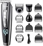 Hatteker Regolabarba Tagliacapelli Uomo Professionale Barba e Capelli e Corpo Bodygroom Regolatore per Capelli impermeabile 5 in 1