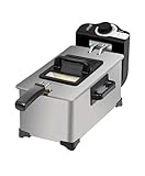 Cecotec Friggitrice Elettrica 3L Cleanfry 3 L Full Inox. 2000W, Acciaio inossidabile, Filtro OilCleaner, Corpo, Cubeta, Tappo e Cestello in Acciaio Inox, Tappo con Finestra e Filtro Antiodori