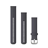 Garmin Cinturino Originale, 20mm, Sgancio rapido, Silicone, Granite Blue & Silver