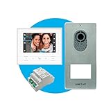 CAME Kit videocitofonico monofamiliare include videocitofono bianco FUTURA X1 vivavoce display LCD 7˝ tasti soft touch, targa esterna LCV/01, pulsante singolo con targhetta porta-nome e alimentatore