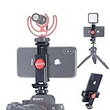 ULANZI ST-06 Supporto per treppiede per telefono con attacco a slitta a caldo per rotazione a 360 gradi con slitta fredda per supporto per microfono compatibile con fotocamere DSLR Canon, Nikon, Sony