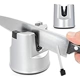 KIALFRS Affilacoltelli Professionale con Base Antiscivolo, Affila Coltelli in Acciaio AISI 304, Zero Ruggine, Sistema A 3 Fasi Ideale Per Coltelli Da Cucina e da Lavoro - 2 Guanti Antitaglio Inclusi
