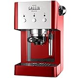 Gaggia Ri8425/22 Grangaggia Deluxe Macchina Manuale per Il Caffè Espresso, Macinato e Cialde, 15 Bar, Colore Rosso, 1025W