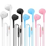 Auricolari stereo in-ear con bassi forti, isolamento acustico, filo anti aggrovigliamento, con telecomando e microfono, per iOS e Android, computer portatili, giochi