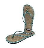 Amix Diamond Eleganti Ciabatte Donna Estate Modello Caraibi Fondo Bambù Infradito in Paglia per Mare, Spiaggia, Giardino (Blu Royal, Sistema Taglie Calzature EU, Adulto, Donna, Numero, Media, 39)
