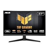 ASUS TUF Gaming VG27WQ3B Monitor Curvo 27', Quad HD VA (2560x1440), 0,5 ms (GTG), 180Hz, Tecnologia Extreme Low Motion Blur, FreeSync, 90% DCI-P3, Nero