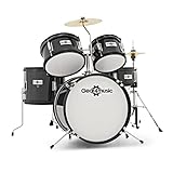 Junior 5 Piece Drum Kit for Kids Age 5-10 by Gear4music Black