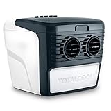 TotalCool Raffreddatore d'aria portatile 3000, sistema di raffreddamento evaporativo, peso leggero, basso consumo energetico, 12 volt e alimentazione di rete, bianco/grigio