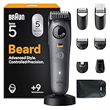 Braun Regolabarba Uomo Series 5, +9 Strumenti di Styling, Rasoio Elettrico Barba, Lama Ultra Affilata, 120 Min di Autonomia, Impermeabile, Selettore di Precisione con 40 Lunghezze, Bt5565, Grigio
