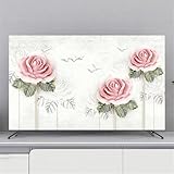 Hixingo Copertura TV Antipolvere, Motivo Fiore 3D Copri Televisore Copertura Televisore Cover TV Copri TV Protezione TV Universale Elastica Custodia Protettiva TV (37-39inch,Fiore rosa A)