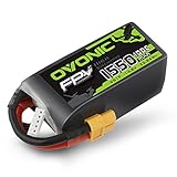 OVONIC Batteria Lipo 4s 1550mAh 100C 14.8V FPV Batteria con Connettore XT60 per RC Aeroplano Drone RC Quadricottero(1pcs）