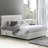 Talamo Italia - Letto matrimoniale Claretta, Letto contenitore e testata in ecopelle, 100% Made in Italy, Apertura frontale, Bianco, con incluso materasso da 160x190 cm