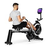 Capital Sports The Skyf - Vogatore, Rematore, Allenamento ad Alta Efficienza, Resistenza Magnetica a 16 Livelli, Scivolo in Alluminio da 90 cm, Supporto Tablet, Computer da Allenamento, Nero