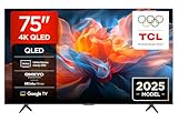 TCL 75T8C TV QLED 4K HDR Ultra HD da 75', QLED TV con tecnologia Google TV (Dolby Vision e Atmos, Motion Clarity Pro a 144 Hz, FreeSync, audio Onkyo 2.1, compatibile con Google Assistant)