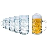 Stölzle Lausitz 5210052 - Boccale da birra della collezione Kaiser da 500 ml, set da 6 pezzi, lavabili in lavastoviglie, altezza: 13,4 cm, diametro esterno: 9,5 cm