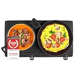 TZS First Austria - Piastra di cottura doppia infrarossi vetroceramica TUTTI i tipi di pentole 2500W - Mini Fornello elettrico da trasloco, campeggio e casa - Regolazione continua e spia di controllo
