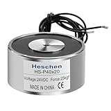 Heschen Solenoide magnetico elettromagnetico P40/20, OD: 40 mm, DC 24 V, 25 kg