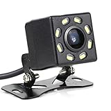 Telecamera per Retromarcia Telecamera per Retrovisione per Auto Con Visione Notturna Ultra HD a 8 LED, Angolo Di Visione Di 170 °, Impermeabile, 12V Universale per Auto/Camion/SUV/Camper