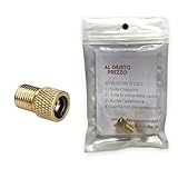 Al Giusto Prezzo 1 Adattatore Universale per Valvole - da Presta a Schrader specifico per Bici da Corsa e Mountain Bike - Gonfia con Il compressore o la Pompa a Pedale - Made in Italy