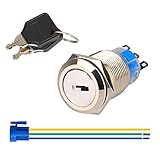 Gebildet 19mm Precablato 0~250V/5A NO/NC Interruttore a Chiave per Scooter Elettrico Bicicletta Elettrica Blocco con 2Chiavi