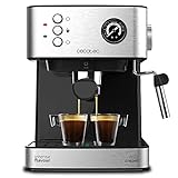 Cecotec Macchina del caffè Power Espresso 20 Professionale. Capàcità 1,5 L, 20 bar, doppia uscita, vaporizzatore, acciaio inossidabile, scaldatazze, 850 W