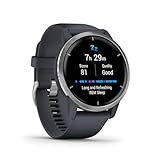 Garmin Venu 2, Smartwatch AMOLED 1,3', Cassa da 45mm, Autonomia 11 giorni, Garmin Pay, Musica, +25 Sport, GPS, Cardio, SpO2 (Silver & Granite Blue)