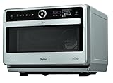 Whirlpool Microonde a libera installazione JT 479 IX Chef Premium termoventilato combinato, 33 litri, Inox, con griglia alta, griglia bassa, piatto Crisp + maniglia