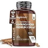 Ashwagandha KSM-66 1500mg, 180 Ashwagandha Compresse Vegan (6 Mesi), 1 Compressa al Giorno di Ginseng Indiano Alto Dosaggio, Estratto 10:1 Ashwagandha (Withania Somnifera), Premium KSM 66 Ashwagandha