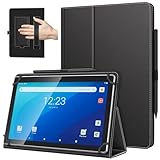 TiMOVO Custodia Universale per Tablet Android 10,1 Pollici con Anello per Penna, Cover Leggera e Pieghevole in Piedi con Cinghia a Mano per Tutti i Tablet Touchscreen da 9,6-11 Pollici, Nero