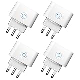 Presa Wifi Italiana 16A, Monitoraggio energetico Intelligente Smart Plug, Protezione Sovraccarico, Timer e Regolazione del Programma, Compatibile con Alexa & Google Home, 4 Pezzi