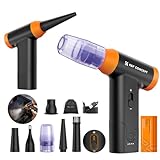 K&F CONCEPT 2 in 1 Soffiatore Aspiratore Elettrica con Luce LED, 150000RPM Aria Compressa Spolverino Air Duster | Batteria 5000mAh | Velocità Regolabile | per Fotocamera,Auto,PC,Tastiera,All'aperto