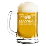 fashwork Boccale da Birra PERSONALIZZATO 50 cl inciso con Nome Frasi Anno Anni Compleanno Sete Idea Regalo PERSONALIZZABILE Papà Nonno Zio Padrino Natale SanValentino