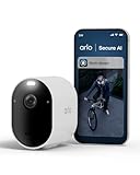 Arlo Pro 6 Telecamera WiFi Esterno Senza Fili, Telecamera WiFi Interno, 2K HDR, Sirena Allarme Casa, Sensore Di Movimento, Visione Notturna Colori, Prova Inclusa Secure, 1 Telecamera, Bianche