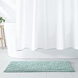 Amazon Basics Tappetino da bagno in microfibra, antiscivolo, 53 x 87 cm, verde acqua