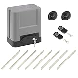 CO-Z 280W Motore Cancello Scorrevole Kit Automazione Cancello Scorrevole per Cancello Fino a 600kg 12 m con 2 Telecomandi, Cremagliera 8x0.5M e Sensori a Infrarossi per Giardino Garage