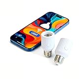 LoraTap Portalampada WLAN, set da 2 pezzi, adattatore intelligente E27 con controllo app Smart Life, compatibile con controllo vocale Alexa, adattatore luce WLAN per lampade da soffitto, armadi e