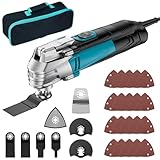 Utensile Multifunzione Oscillante con 23 Accessori, 300W Multiutensile Oscillante con 10000-22000 giri/min 6 Velocità Variabile, 3° Angolo di Oscillazione Multimaster Multitool
