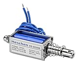 Heschen Elettromagnete Elettromagnete HS-0530B Push Pull Tipo 12VDC 1.7mA 10mm Forza iniziale 0,5N, Forza massima mantenuta 5N, Telaio aperto, Movimento lineare