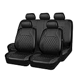 Mulcort 9 Pezzi Coprisedili Auto Universale Coprisedile in Pelle PU Set Confortevole Traspirante Protezione per Sedili Completo di Accessori Interni per Auto per Veicolo SUV per Auto