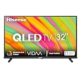 Hisense 32' QLED FHD 2023 32A5KQ, Smart TV VIDAA U6, Game Mode, USB Type-C, Compatibilità Alexa, Tuner DVB-T2/S2 HEVC 10, Double Position Stand