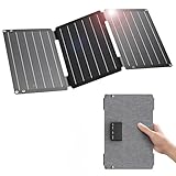 BigBlue Caricabatterie Solare 30W, Pannello Solare Portatile con Porte CC, Caricamento Rápido 18W USB-C/USB-A, IP68 Impermeabile, Pannelli Solari Compatibile con Phones, Centrale Elettrica