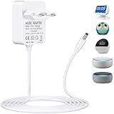 Alimentatore 15W per Alexa Echo Dot (3rd/4th/5th Gen), Echo Dot Kids Edition, Show 5 1a 2a Gen/Spot/Pop Fire TV Cube, Adattatore Caricatore Caricabatterie con Cavi 1.8M (Bianco)