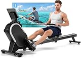 CHAOKE Vogatore Professionale per Casa, Vogatore Magnetico 16 Livelli di Resistenza e Doppia Guida Scorrevole,con App Compatibile, Monitor Bluetooth & Stent Capacità di Carico 160KG
