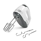 Tristar Miscelatore manuale, 5 Velocità Regolabili, 200W, Design Ergonomico, Accessori in Acciaio Inox, Parti Lavabili in Lavastoviglie, Senza BPA, Con Pulsante di Espulsione, Compatto, MX-4203
